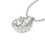 925 Sterling Silver Moissanite Pendant Women 2ct Round Shape With Necklace GRA Certificate Fashion Jewelry Pass Dimaond test New
