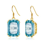 Aquamarine Earrings Silver 925 Sky Blue Topaz Drop Earrings For Women Gemstone Party Valentines Earring Fine Jewelry Gifts