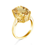Sparkle with our women's citrine ring, crafted in 14K gold-plated 925 sterling silver.