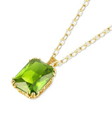 Elegant Peridot Gemstone Pendant Necklaces in 14K Gold-palted 925 Silver - Perfect for Wedding Guests, Valentine's Day, and as a Special Gift for Women.