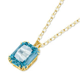 Sky Blue Topaz Aquamarine Necklace Pendant for Women Silver 925 Jewelry Victorian Star Filigree