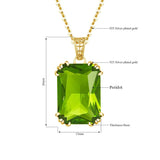 Elegant Peridot Gemstone Pendant Necklaces in 14K Gold-palted 925 Silver - Perfect for Wedding Guests, Valentine's Day, and as a Special Gift for Women.