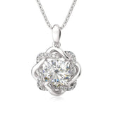White / Gold plated Moissanite Pendant Silver 925 Women Jewellery With Necklace Cubic Zirconia
