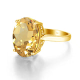 Sparkle with our women's citrine ring, crafted in 14K gold-plated 925 sterling silver.