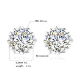 Certified very Fine Moissanite Earrings Stud Women 1ct 2ct 3ct Sterling Silver 925 3 Layers White Gold Plated Luxury Jewelry New