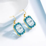 Aquamarine Earrings Silver 925 Sky Blue Topaz Drop Earrings For Women Gemstone Party Valentines Earring Fine Jewelry Gifts