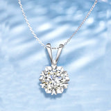 Luxury 1 carat D Color Moissanite Necklace For Women Sterling Silver 925 Pendant Diamond Testing Brilliant Jewelry Wedding Gifts
