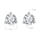 Real 100% 925 Sterling SIlver 0.5/1.2 Carats D Color Moissanite Earrings Studs For Women Certificate Flower Kpop Diamond Jewelry