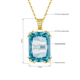 Sky Blue Topaz Aquamarine Necklace Pendant for Women Silver 925 Jewelry Victorian Star Filigree