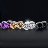 Diala 4MM Round Swarovski Stud Earrings