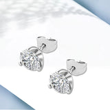 Real 100% 925 Sterling SIlver 0.5/1.2 Carats D Color Moissanite Earrings Studs For Women Certificate Flower Kpop Diamond Jewelry