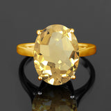 Sparkle with our women's citrine ring, crafted in 14K gold-plated 925 sterling silver.