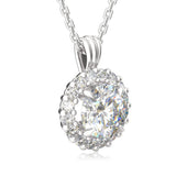 925 Sterling Silver Moissanite Pendant Women 2ct Round Shape With Necklace GRA Certificate Fashion Jewelry Pass Dimaond test New