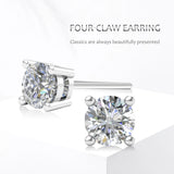 Real 100% GRA Moissanite Earrings Stud For Women 925 Sterling Siver White Gold Color Gemstone Diamond Earrings Wedding Jewellery