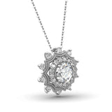 925 Sterling Silver 1ct Round Snowflake Moissanite Pendant For Women With Necklace Sparking Full AAA+ Zircon Fine Jewelry