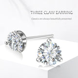 Real 100% 925 Sterling SIlver 0.5/1.2 Carats D Color Moissanite Earrings Studs For Women Certificate Flower Kpop Diamond Jewelry