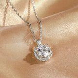925 Sterling Silver Moissanite Pendant Women 2ct Round Shape With Necklace GRA Certificate Fashion Jewelry Pass Dimaond test New