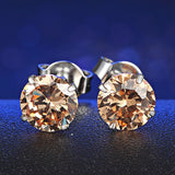 Diala 4MM Round Swarovski Stud Earrings