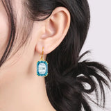Aquamarine Earrings Silver 925 Sky Blue Topaz Drop Earrings For Women Gemstone Party Valentines Earring Fine Jewelry Gifts