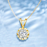 D Color 6.5mm 1CT Moissanite Necklace For Woman Gold Pendant For Women With Chains Wedding Fine jewellery Sale