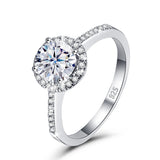 Real 925 Sterling Silver 1ct Moissanite Ring With Certificate Band With Stones Wedding Jewel For Women Pass Test Girls For Girl