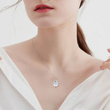 Tear Drop 1 Carat Moissanite Necklace Women Sterling Silver 925 Wedding Luxury Jewelry Pass Diamond Test For Mother's Day Gift D