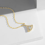 With Certificate Moissanite Skirt Fan Necklace Gold plated silver 925 Luxury Designer Jewelry Top Quality Elegant Diamond Pendant Valentines Gift