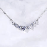 With Certificate Halo Moissanite Necklace For Women Chains Solid 925 Silver Wedding Woman Jewelry Trend Gift Pass Diamond Test D