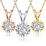 D Color 6.5mm 1CT Moissanite Necklace For Woman Gold Pendant For Women With Chains Wedding Fine jewellery Sale