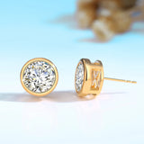 Trend Real Gold Earrings 18k Certifid Elegant Women 1ct Moissanite Diamond Earrings Stud Luxury For Wedding Fine Jewelry New