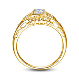 Vitoria Leaf Filigree Moissanite Ring Sterling Silver 925 With GRA Certificate Engagement Wedding Jewelry Trending Women's Gift