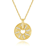 Round Moissanite Sun Necklace Gold Luxury Pendant With Chain Quality Gift