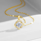 Necklace with a 3ct Moissanite Diamond For Women With Certificate Original Luxury Gold Pendant Jewelry