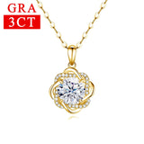 Necklace with a 3ct Moissanite Diamond For Women With Certificate Original Luxury Gold Pendant Jewelry