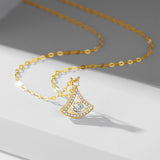 With Certificate Moissanite Skirt Fan Necklace Gold plated silver 925 Luxury Designer Jewelry Top Quality Elegant Diamond Pendant Valentines Gift