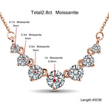 New In 7 Stones Moissanite Necklace For Women Luxury Designer 925 Sterling Silver Original Certified Jewelry Wedding Gift Female