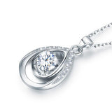 Tear Drop 1 Carat Moissanite Necklace Women Sterling Silver 925 Wedding Luxury Jewelry Pass Diamond Test For Mother's Day Gift D
