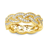 Chain Design Cuban Rings For Women With Moissanite Stones Real 925 Silver Pass Diamond Test