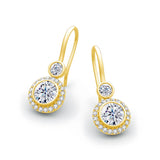 7mm 2.4ct Per Pair Moissanite Drop earrings For Women Yellow Gold Wedding Jewelry With Certificate Trending Luxury Girl Gift