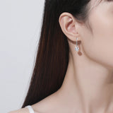 Certificated Moissanite Earrings For Women 100% 925 silver Long Dangle Earings Pass Diamond Tester Lever Backs Luxury Jewelry ME