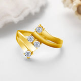 Yellow Gold 4 Stone Full Moissanite Ring With Certificate Real For Women High Quality Wedding Jewellery Pass Diamond Tester Sale
