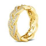 Chain Design Cuban Rings For Women With Moissanite Stones Real 925 Silver Pass Diamond Test