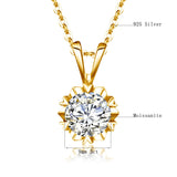 D Color 6.5mm 1CT Moissanite Necklace For Woman Gold Pendant For Women With Chains Wedding Fine jewellery Sale
