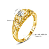 Vitoria Leaf Filigree Moissanite Ring Sterling Silver 925 With GRA Certificate Engagement Wedding Jewelry Trending Women's Gift