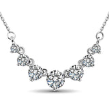 With Certificate Halo Moissanite Necklace For Women Chains Solid 925 Silver Wedding Woman Jewelry Trend Gift Pass Diamond Test D