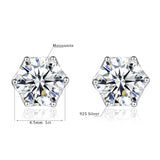 Luxury 2 Carats Moissanite Earrings Studs For Women Solid Silver 925 Classic 6 Classic Engagement Jewelry With Certificate Trend