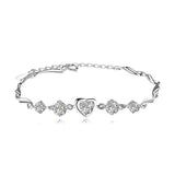 Chic 0.5 Carat 5 Stone Moissanite Bracelet Women Sterling Silver 925 GRA Certificate Heart Shaped Bangle Wedding Jewelry Trend