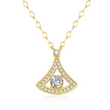 With Certificate Moissanite Skirt Fan Necklace Gold plated silver 925 Luxury Designer Jewelry Top Quality Elegant Diamond Pendant Valentines Gift