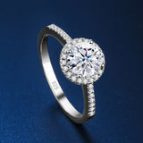 Real 925 Sterling Silver 1ct Moissanite Ring With Certificate Band With Stones Wedding Jewel For Women Pass Test Girls For Girl