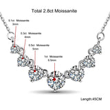 With Certificate Halo Moissanite Necklace For Women Chains Solid 925 Silver Wedding Woman Jewelry Trend Gift Pass Diamond Test D
